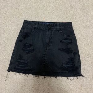 Hollister distressed denim mini skirt